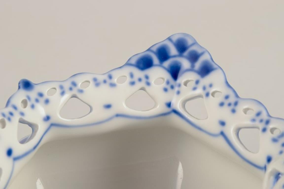 Late 20th Century Royal Copenhagen Blue Fluted Full Lace sugar bowl in porcelain. For Sale