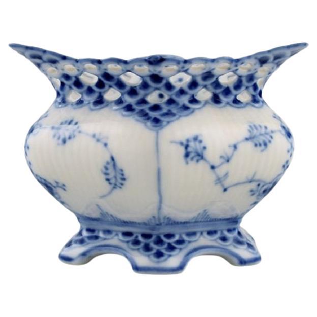 Royal Copenhagen Blue Fluted Full Lace Sugar Bowl in Porcelain