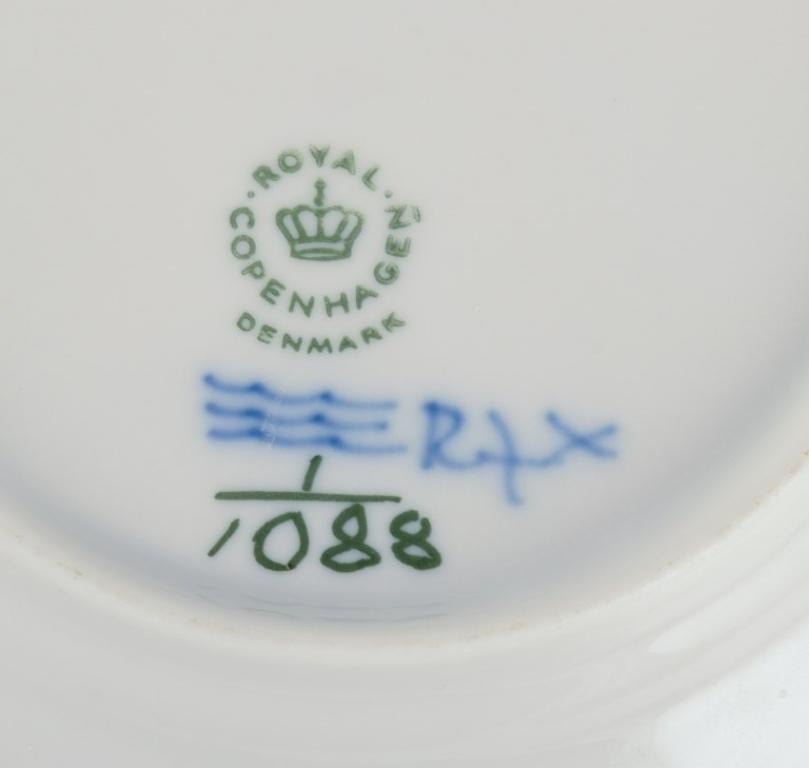 Late 20th Century Royal Copenhagen Blue Fluted Full Lace, three plates in porcelain. For Sale