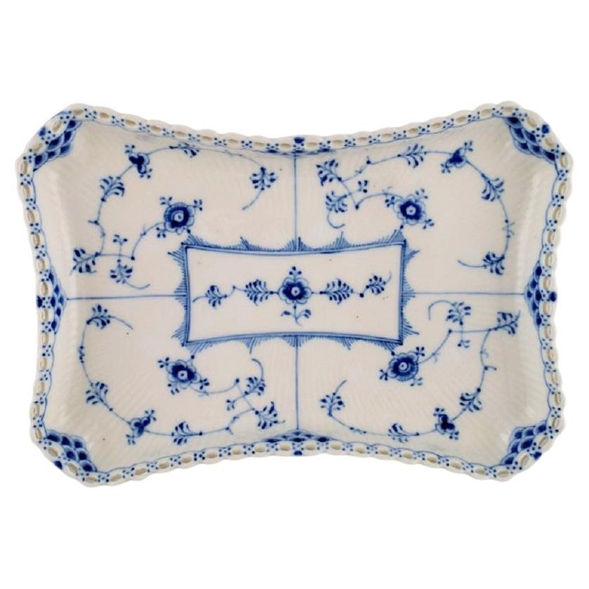 Royal Copenhagen Blue Fluted Full Lace Tray in Porcelain, Model Number 1/1195