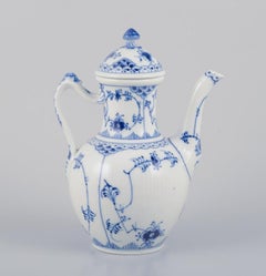 Royal Copenhagen Blue Fluted Half Lace, coffee pot in porcelain.