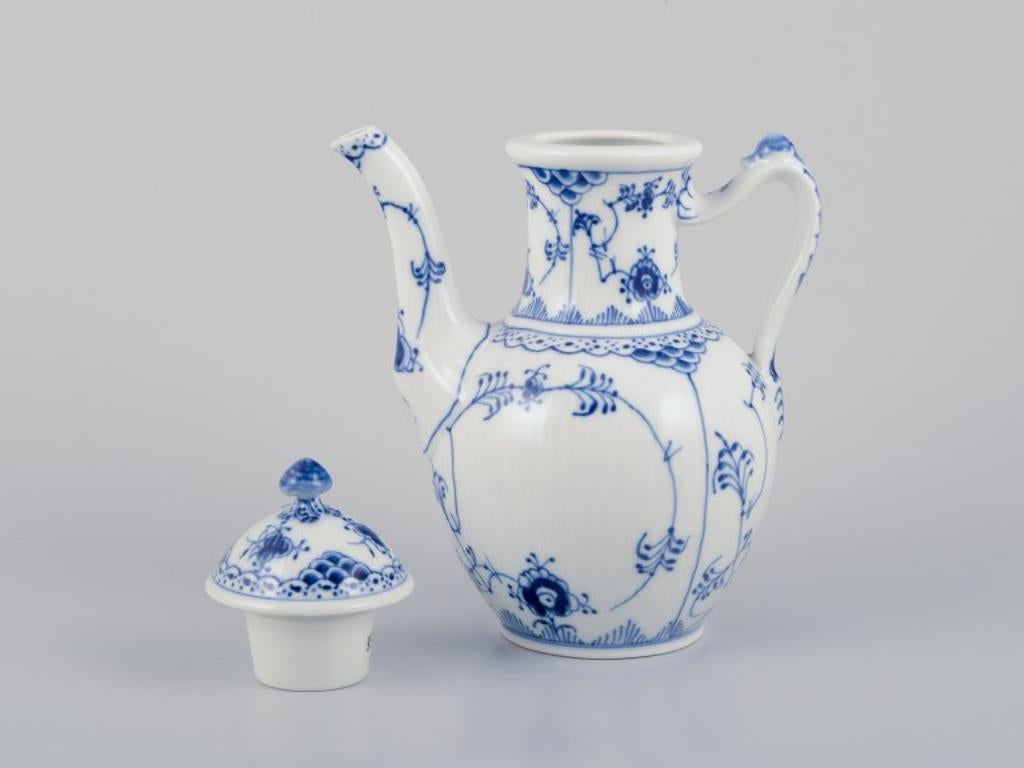 Danish Royal Copenhagen Blue Fluted Half Lace, coffee pot in porcelain. For Sale