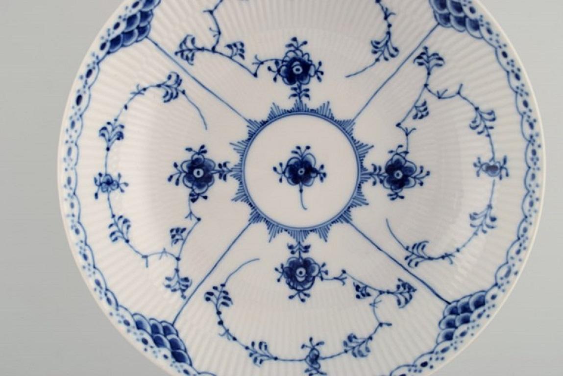 Hand-Painted Royal Copenhagen Blue Fluted Half Lace Compote, Dated 1958