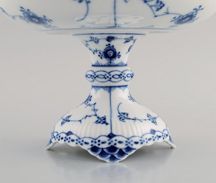 Mid-20th Century Royal Copenhagen Blue Fluted Half Lace Compote, Dated 1958