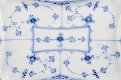 Royal Copenhagen Blue Fluted Half Lace Dish, 1930s