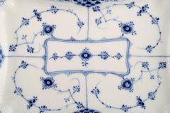 Royal Copenhagen Blue Fluted Half Lace Dish, Model Number 1/716, Early 20th C