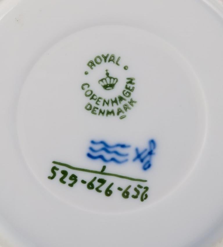 Royal Copenhagen, Blue Fluted Half Lace, Four Pairs of Teacups, Model 1/525 1