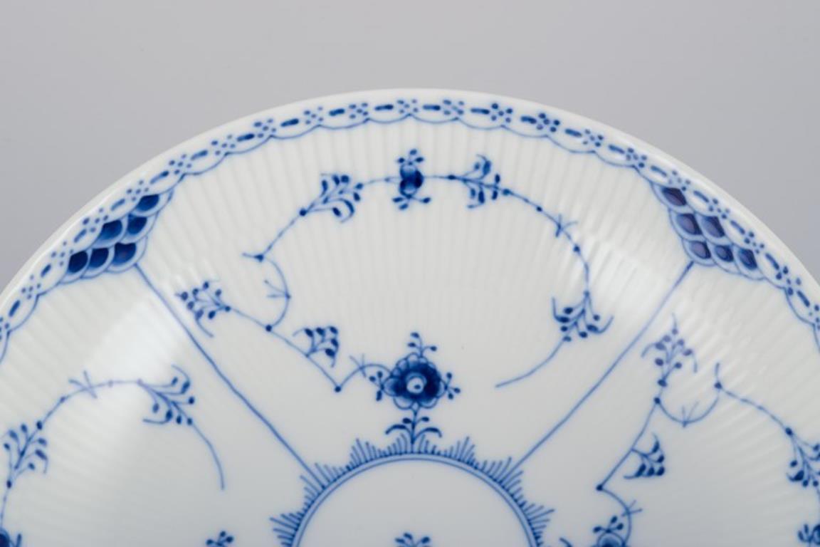 Mid-20th Century Royal Copenhagen Blue Fluted Half Lace, large centerpiece in porcelain. For Sale
