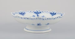 Royal Copenhagen Blue Fluted Half Lace, low centerpiece in porcelain