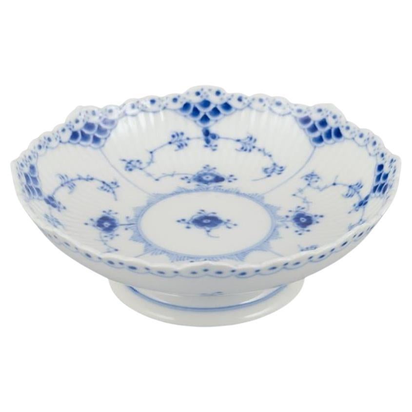 Royal Copenhagen Blue Fluted Half Lace, low centerpiece in porcelain