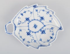 Royal Copenhagen Blue Fluted Half Lace, porcelain leaf-shaped dish