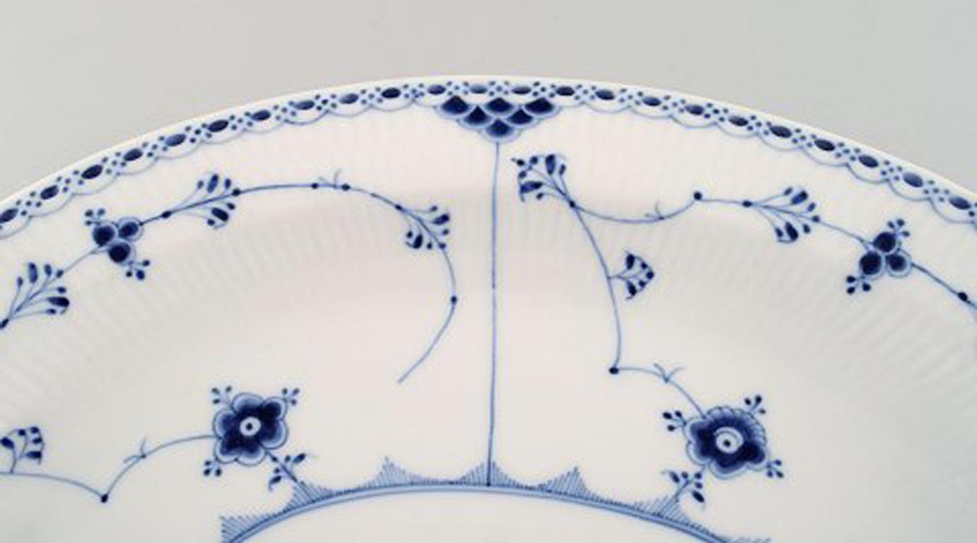 Victorian Royal Copenhagen Blue Fluted Half Lace Serving Dish # 1/533