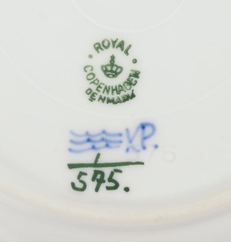 Porcelain Royal Copenhagen Blue Fluted Half Lace, set of nine cake plates in porcelain