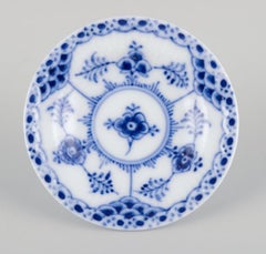 Royal Copenhagen Blue Fluted Half Lace. Set of six porcelain caviar bowls.