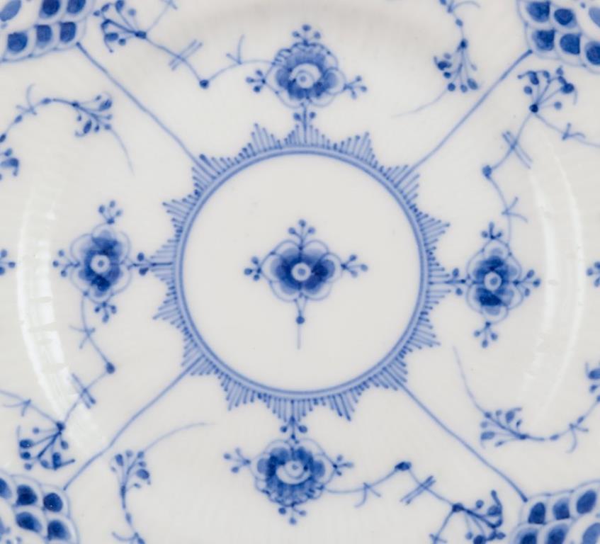 Danish Royal Copenhagen Blue Fluted Half Lace,  set of twelve plates.
