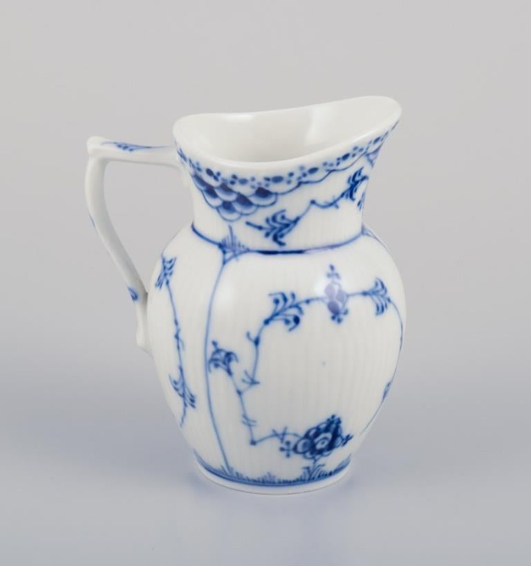 Porcelain Royal Copenhagen Blue Fluted Half Lace, sugar bowl and creamer.