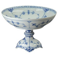 Royal Copenhagen, Blue Fluted Half Lace, Tazza / Footed Dish