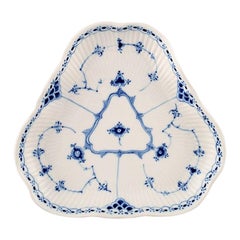 Royal Copenhagen Blue Fluted Half Lace Triangular Dish #1/515