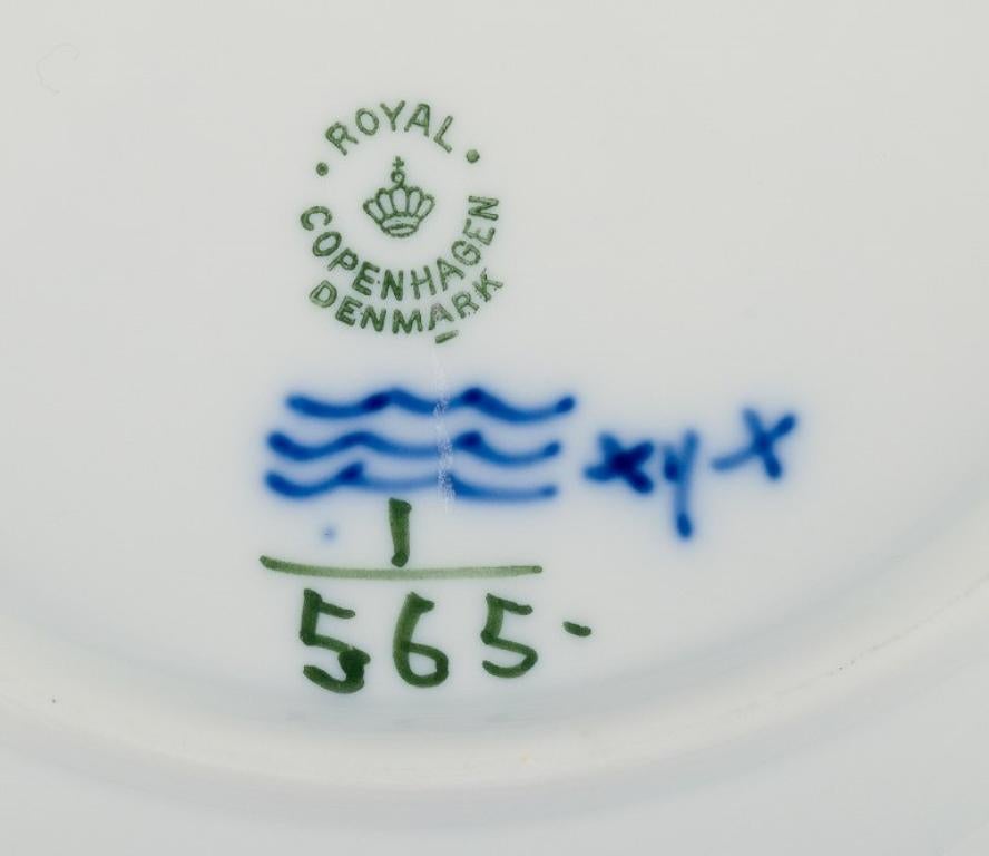Danish Royal Copenhagen, Blue Fluted Half Lace, two large deep plates.