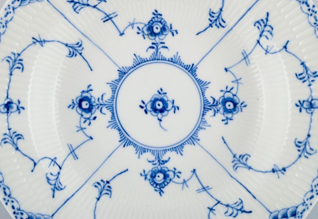Mid-20th Century Royal Copenhagen, Blue Fluted Half Lace, two large deep plates.
