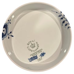 Royal Copenhagen Blue Fluted Mega Hand-Painted Porcelain Pie Dish #587 with Box