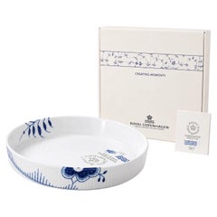 Royal Copenhagen Blue Fluted Mega Hand-Painted Porcelain Pie Dish #587 with Box