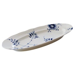 Royal Copenhagen Blue Fluted Mega Oval Fish Platter by Karen Kjælgård-Larsen.