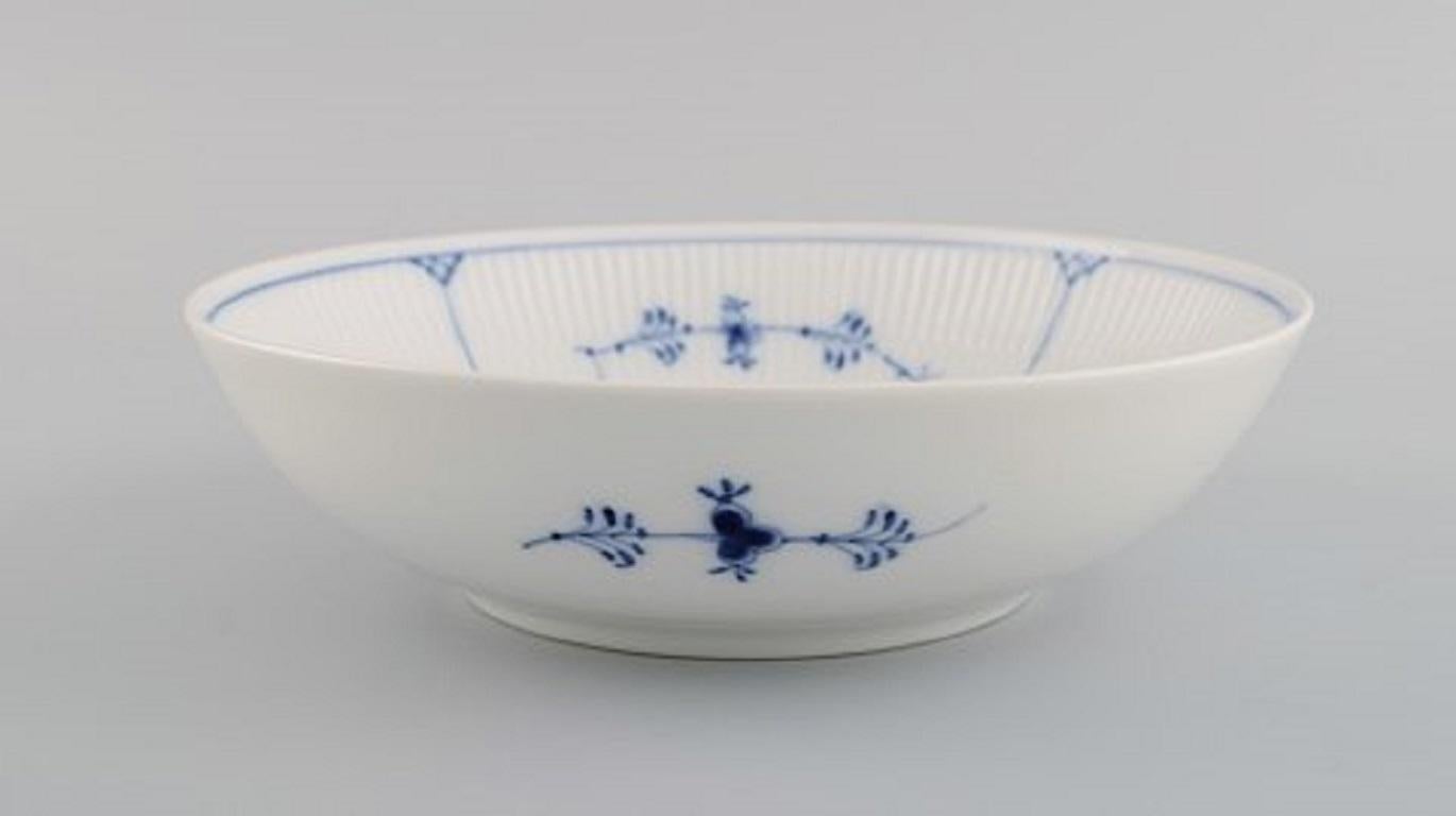 Royal Copenhagen blue fluted plain bowl. Model number 1/311. 
Dated 1949.
Measures: 21.5 x 8.5 cm.
Stamped.
1st factory quality.