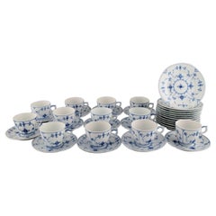 Royal Copenhagen Blue Fluted Plain Coffee Service for Twelve People