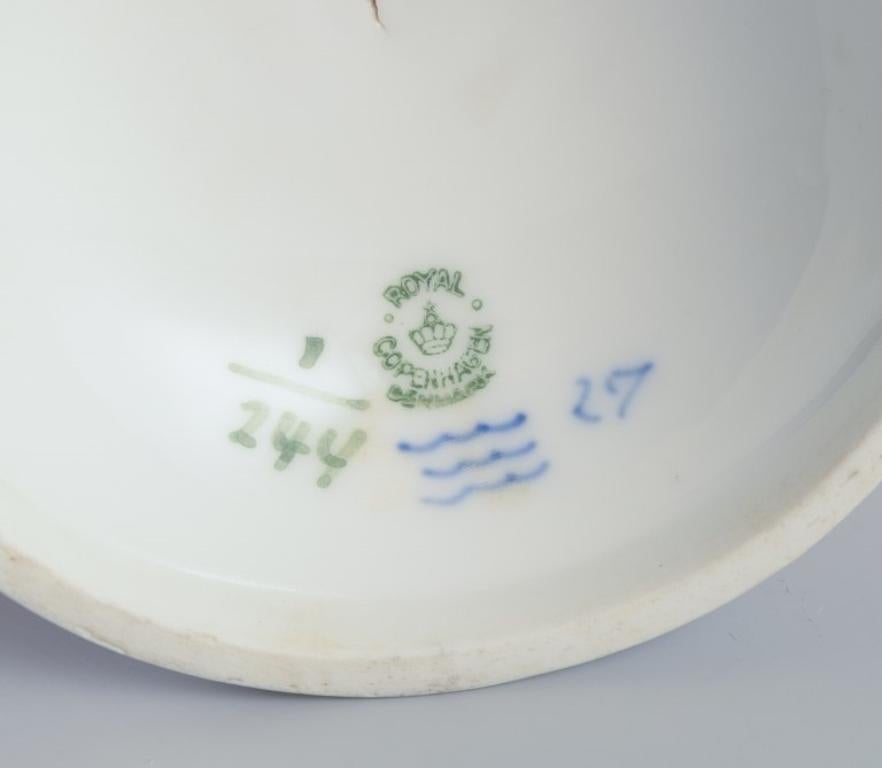 Royal Copenhagen Blu, scanalato e liscio. Cremiera e zuccheriera. Circa 1930. in vendita 2