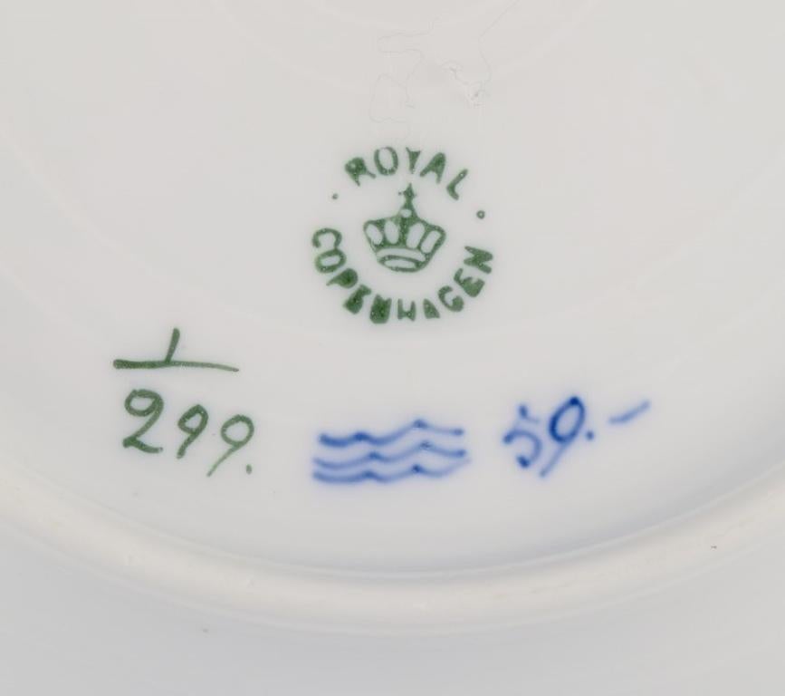 Porcelain Royal Copenhagen Blue Fluted Plain. Five plates in porcelain.