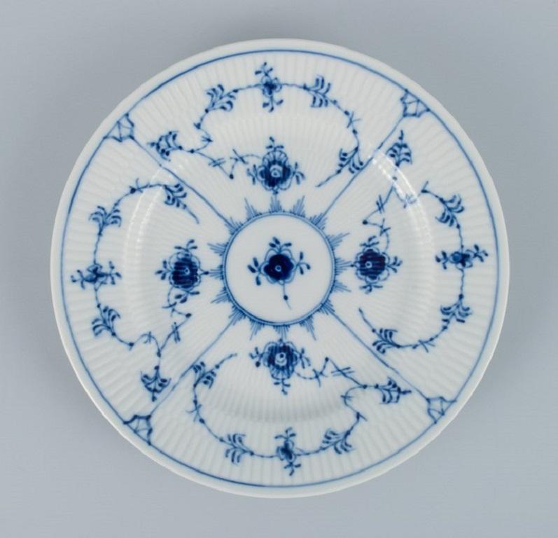 Danish Royal Copenhagen, Blue Fluted Plain, Five Plates. Model Number 1/179