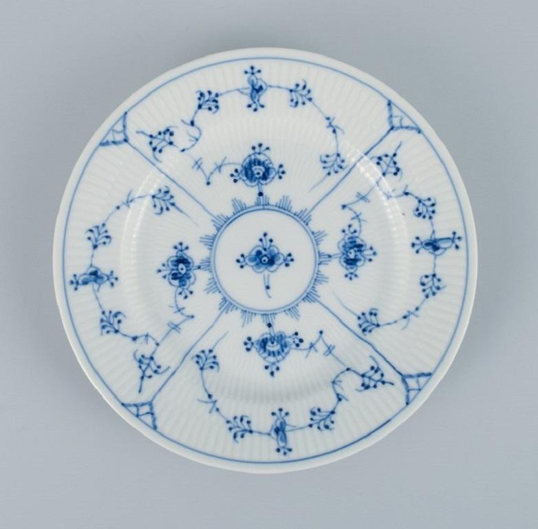 Mid-20th Century Royal Copenhagen, Blue Fluted Plain, Five Plates. Model Number 1/179