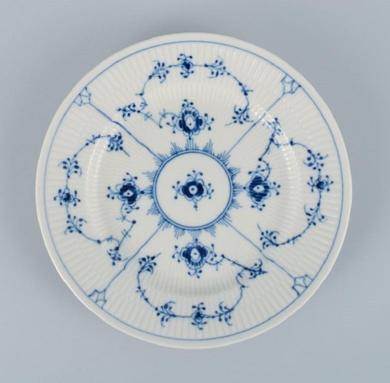 Porcelain Royal Copenhagen, Blue Fluted Plain, Five Plates. Model Number 1/179