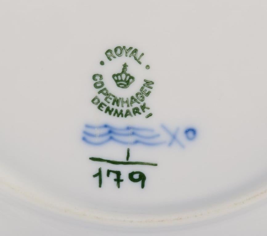 Royal Copenhagen Blau geriffelte Plain. Vier Teller aus Porzellan. 2