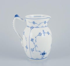 Royal Copenhagen, Blue Fluted Plain, jug. With small snail on top of handle.