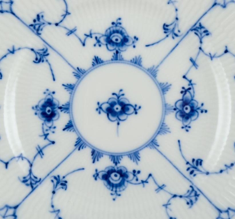 Danish Royal Copenhagen Blue Fluted Plain, nine dessert plates in porcelain