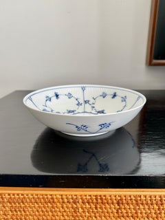 Royal Copenhagen Blue Fluted Plain Salad Bowl, Made In Denmark In 1965
