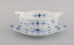 Royal Copenhagen Blauer geriffelter, schlichter Sauce-Boot, Modellnummer 1/204