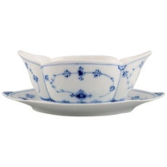 Royal Copenhagen Blue Fluted Plain Sauce Boat, Model Number 1/204