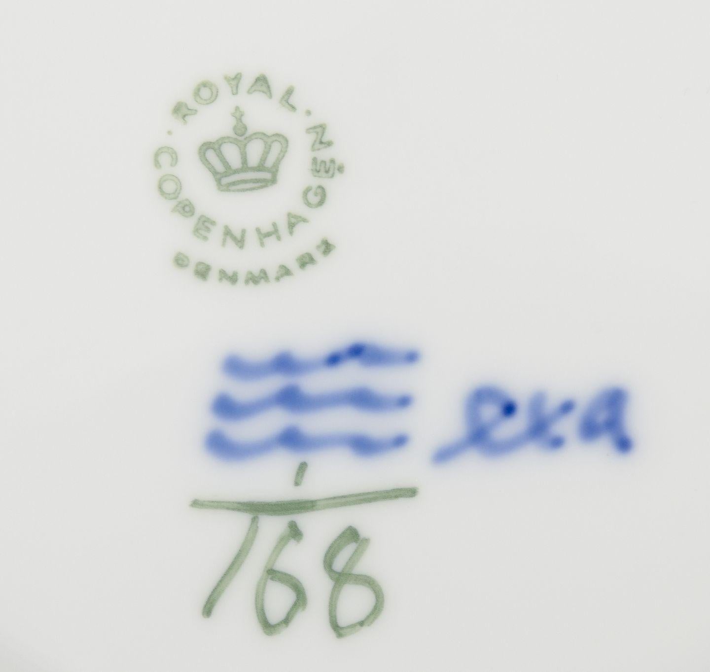Royal Copenhagen Blue Fluted Plain. Set of five deep plates in porcelain. For Sale 1