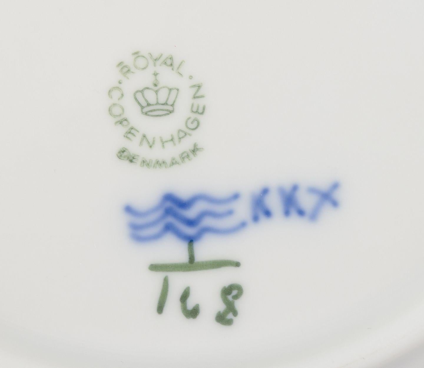 Royal Copenhagen Blue Fluted Plain. Set of five deep plates in porcelain. For Sale 2