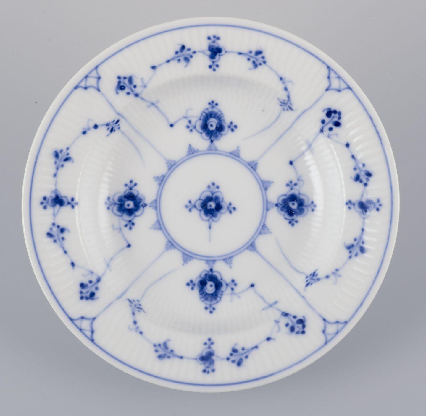 Royal Copenhagen Blue Fluted Plain. Set of five small deep plates in porcelain. For Sale 1