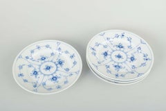 Royal Copenhagen Blue Fluted Plain. Set of four porcelain side plates.