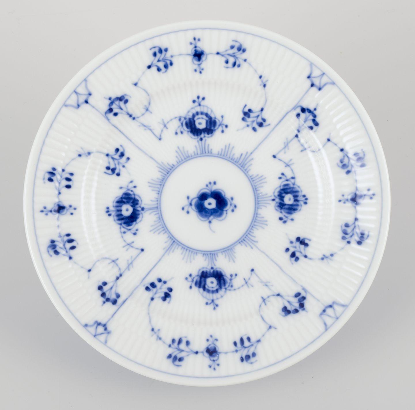 Late 20th Century Royal Copenhagen Blue Fluted Plain. Set of four salad plates in porcelain. For Sale