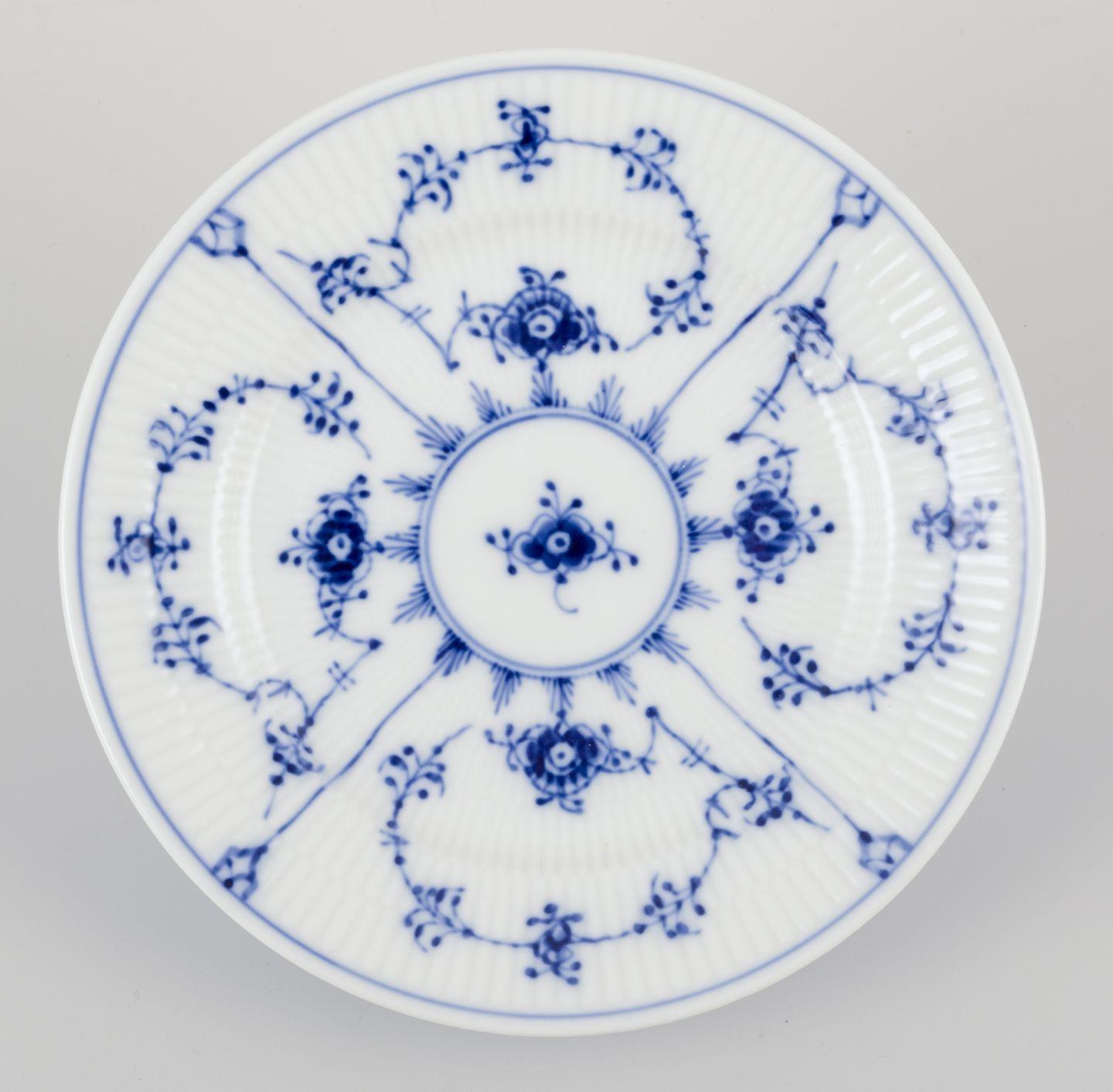 Royal Copenhagen Blue Fluted Plain. Set of four salad plates in porcelain. For Sale 1