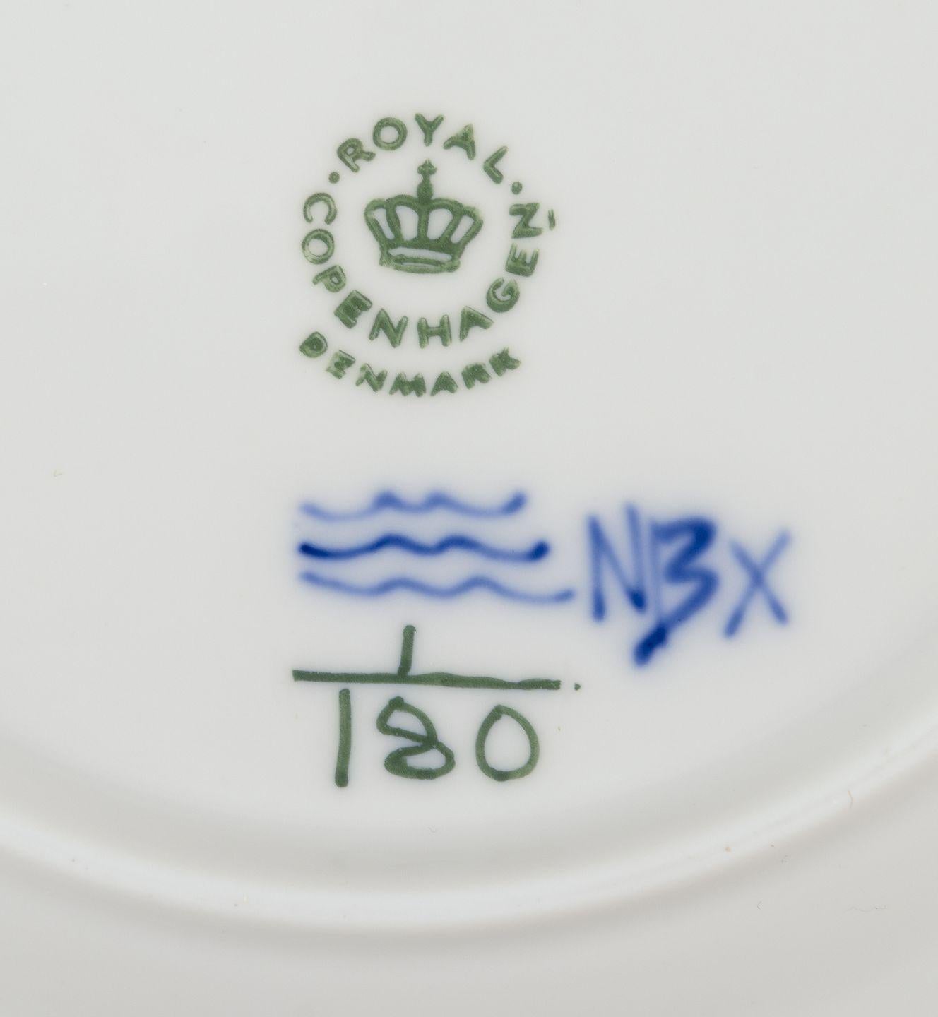 Royal Copenhagen Blue Fluted Plain. Set of four salad plates in porcelain. For Sale 2