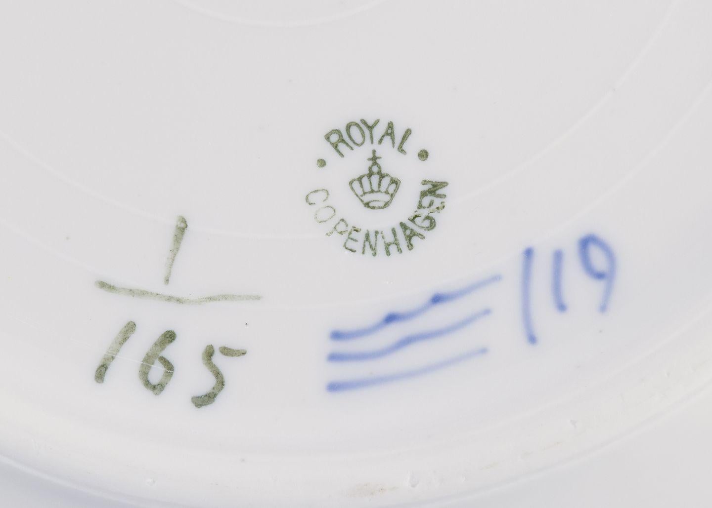 Royal Copenhagen Blue Fluted Plain. Set of six deep plates. Hand-painted in blue For Sale 1