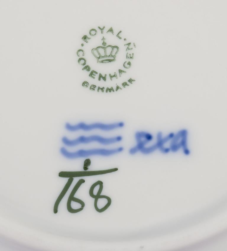 Late 20th Century Royal Copenhagen Blue Fluted Plain. Set of six deep plates in porcelain. For Sale