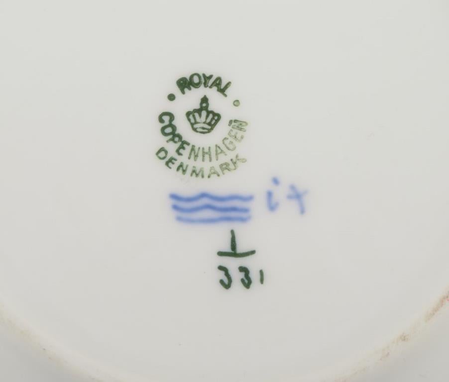 Royal Copenhagen Azul Liso Acanalado. Seis platos de porcelana. Principios del siglo XX 2